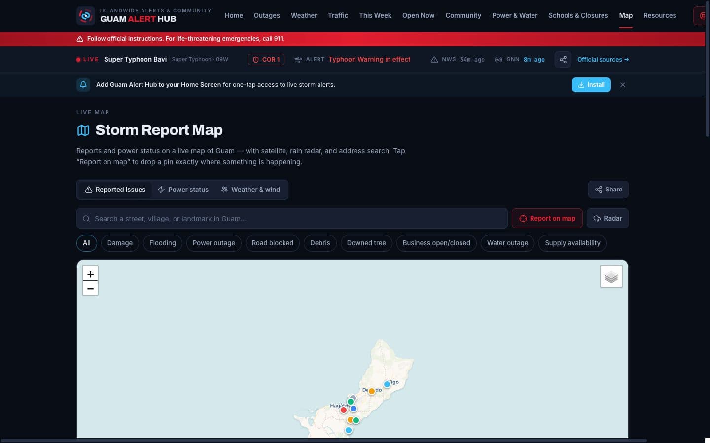Guam Alert Hub: additional product screenshot