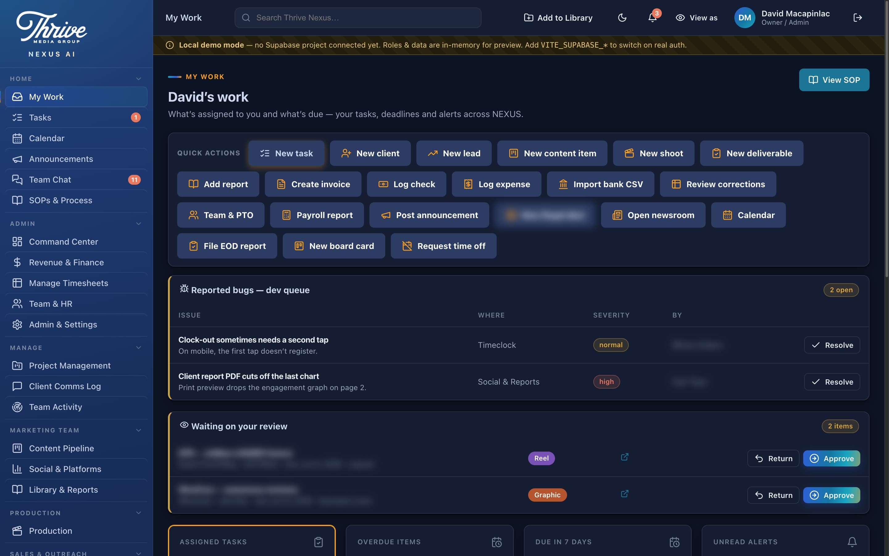 THRIVE NEXUS: product screenshot